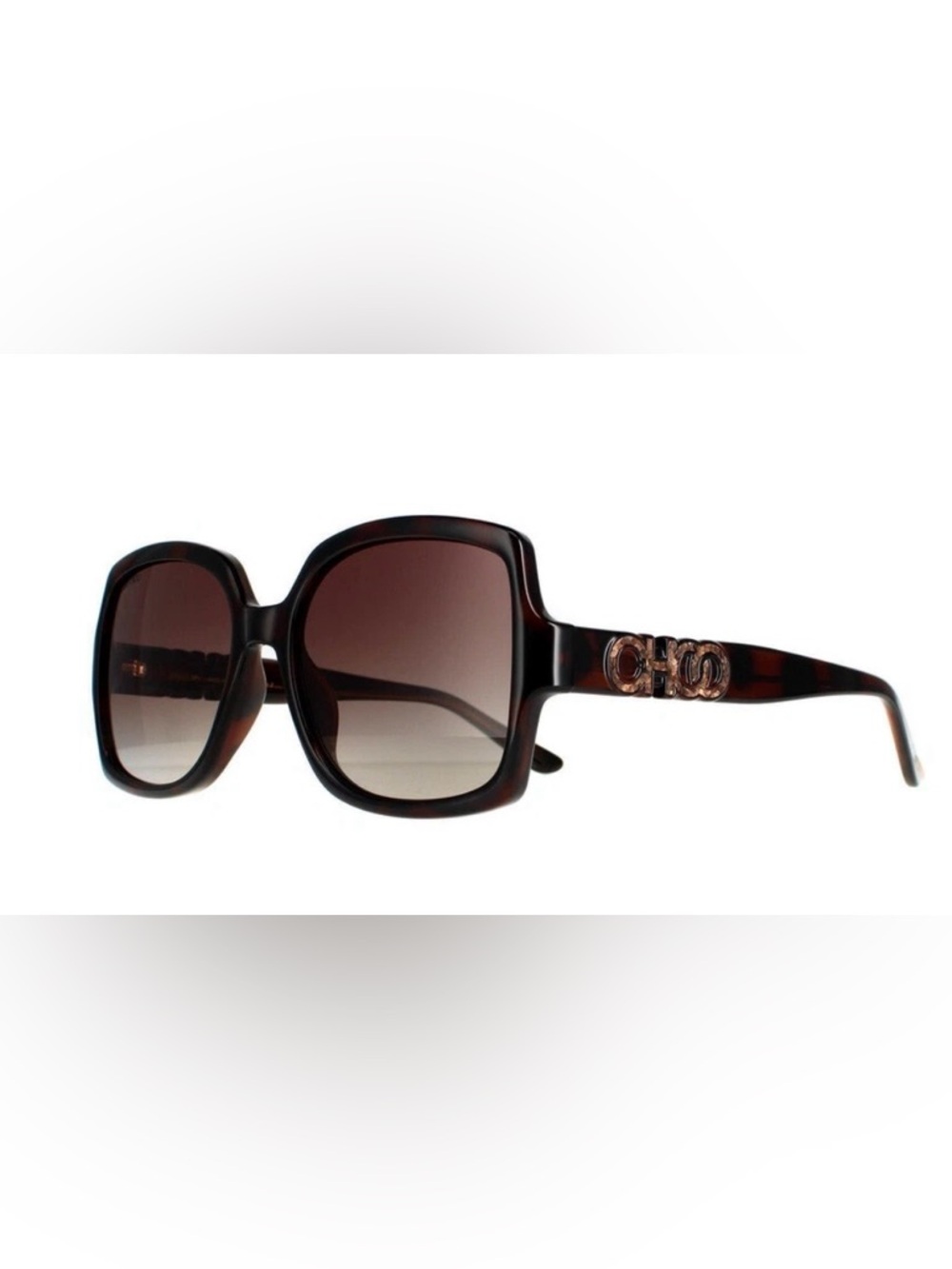 Jimmy Choo Designer Brown Gradient Square Sunglasses with Logo Detail
